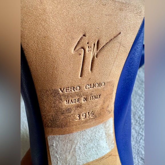 Giuseppe Zanotti Design blue/purple Leather “6 Peep Toe High Heels Womens 39.5EU - Picture 10 of 14